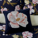 Ted Baker Opal Floral Embroidered Cushion 45cm x 45cm in Navy