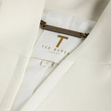 Ted Baker Ambero Single Breasted Collarless Blazer Cream