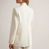 Ted Baker Ambero Single Breasted Collarless Blazer Cream