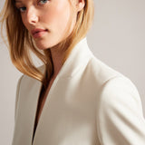 Ted Baker Ambero Single Breasted Collarless Blazer Cream