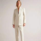 Ted Baker Ambero Single Breasted Collarless Blazer Cream
