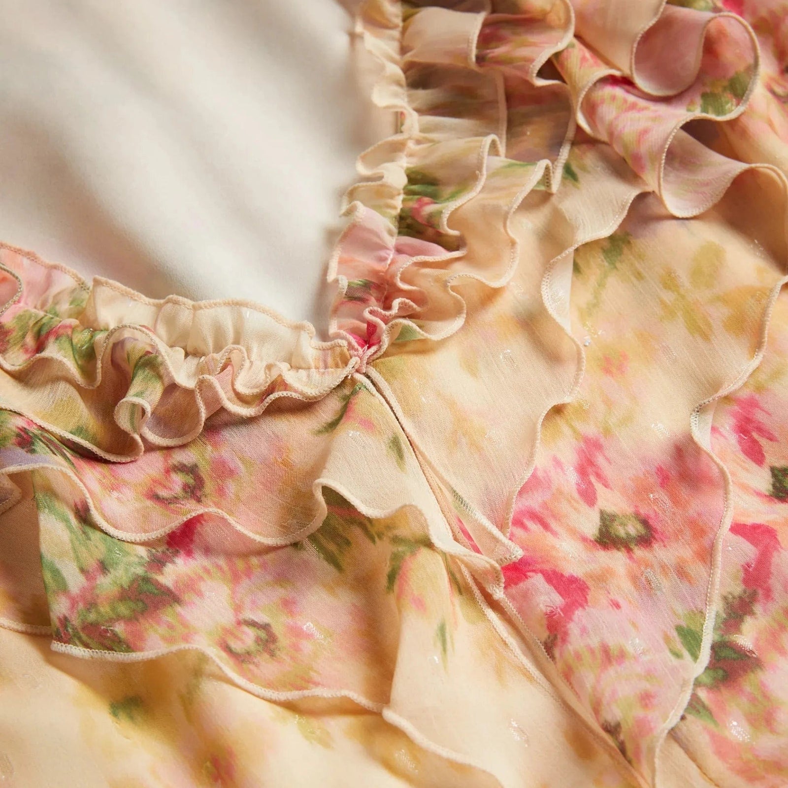 Ted Baker Ammiah Frilled Floral V Neck Mini Dress