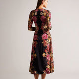 Ted Baker Analou Midi Dress With Baby Lock Seams