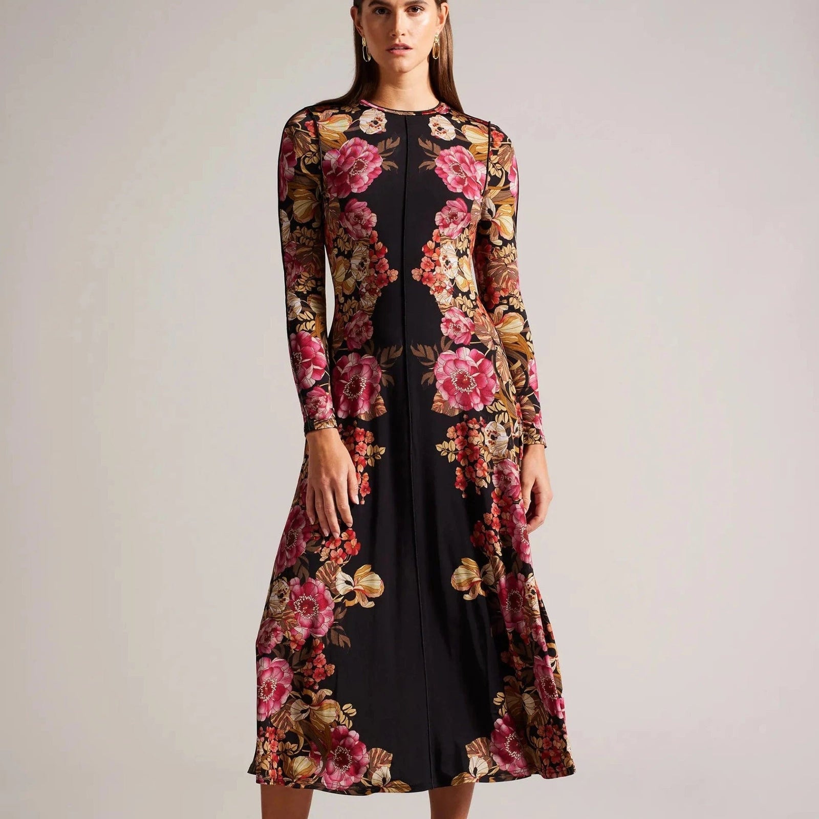 ted baker midi dresses Ted Baker Analou Midi Dress With Baby Lock Seams