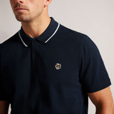 Ted Baker Camdn Short Sleeve Polo Shirt in Navy