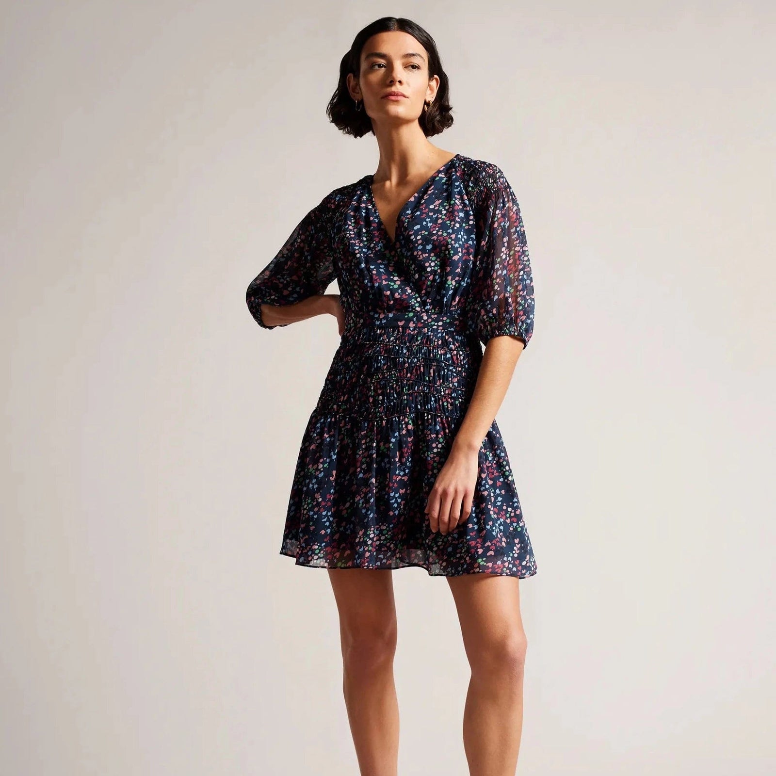 Ted Baker Casadee Smock Panel Wrap Mini Dress