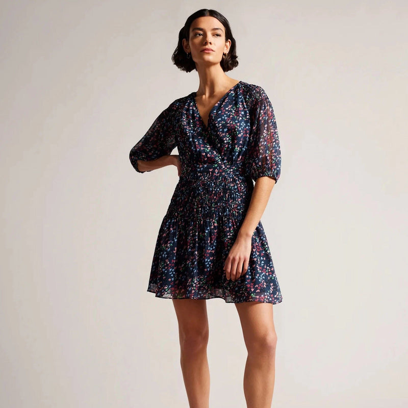 Ted Baker Casadee Smock Panel Wrap Mini Dress