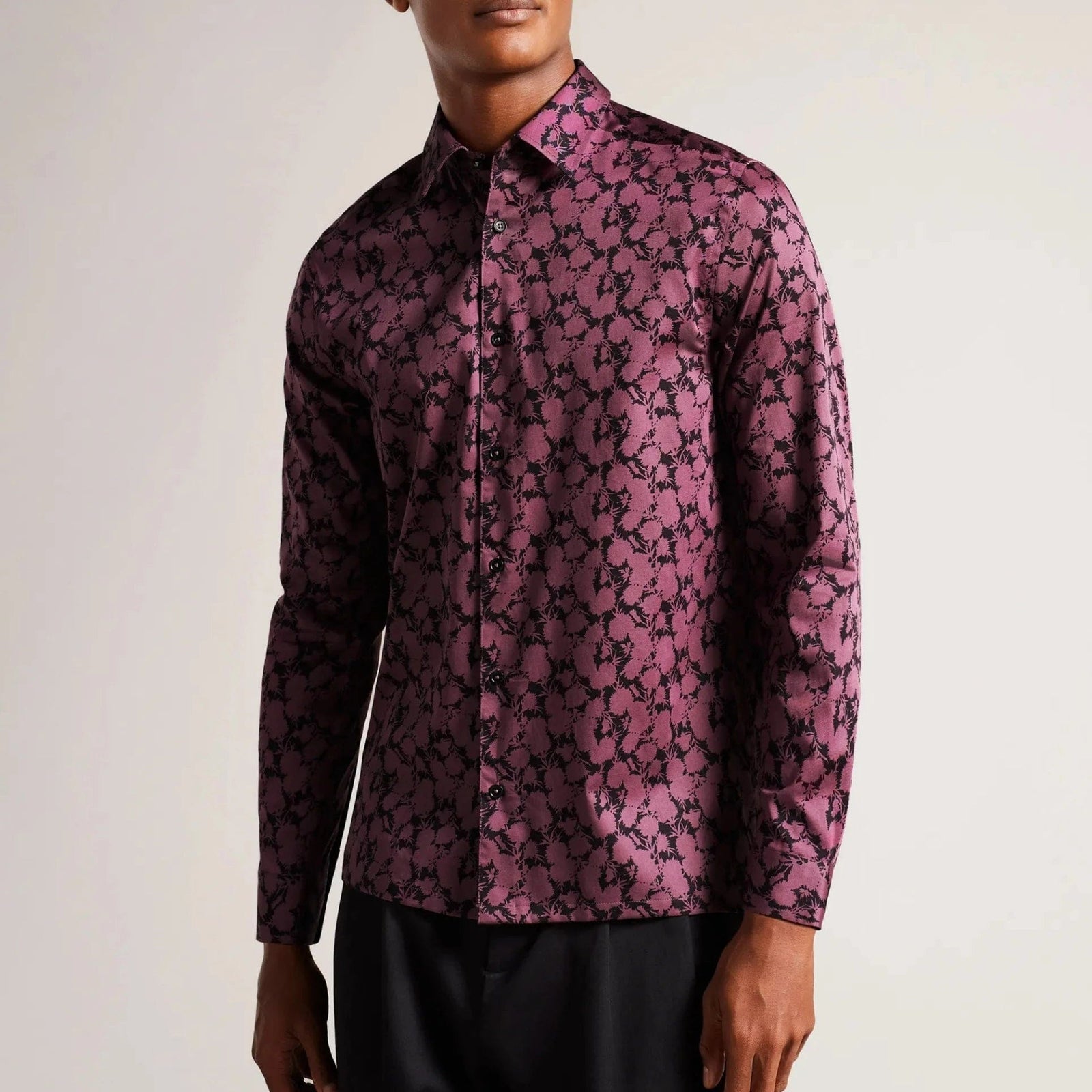 Ted Baker Comlee Printed Shirt Maroon