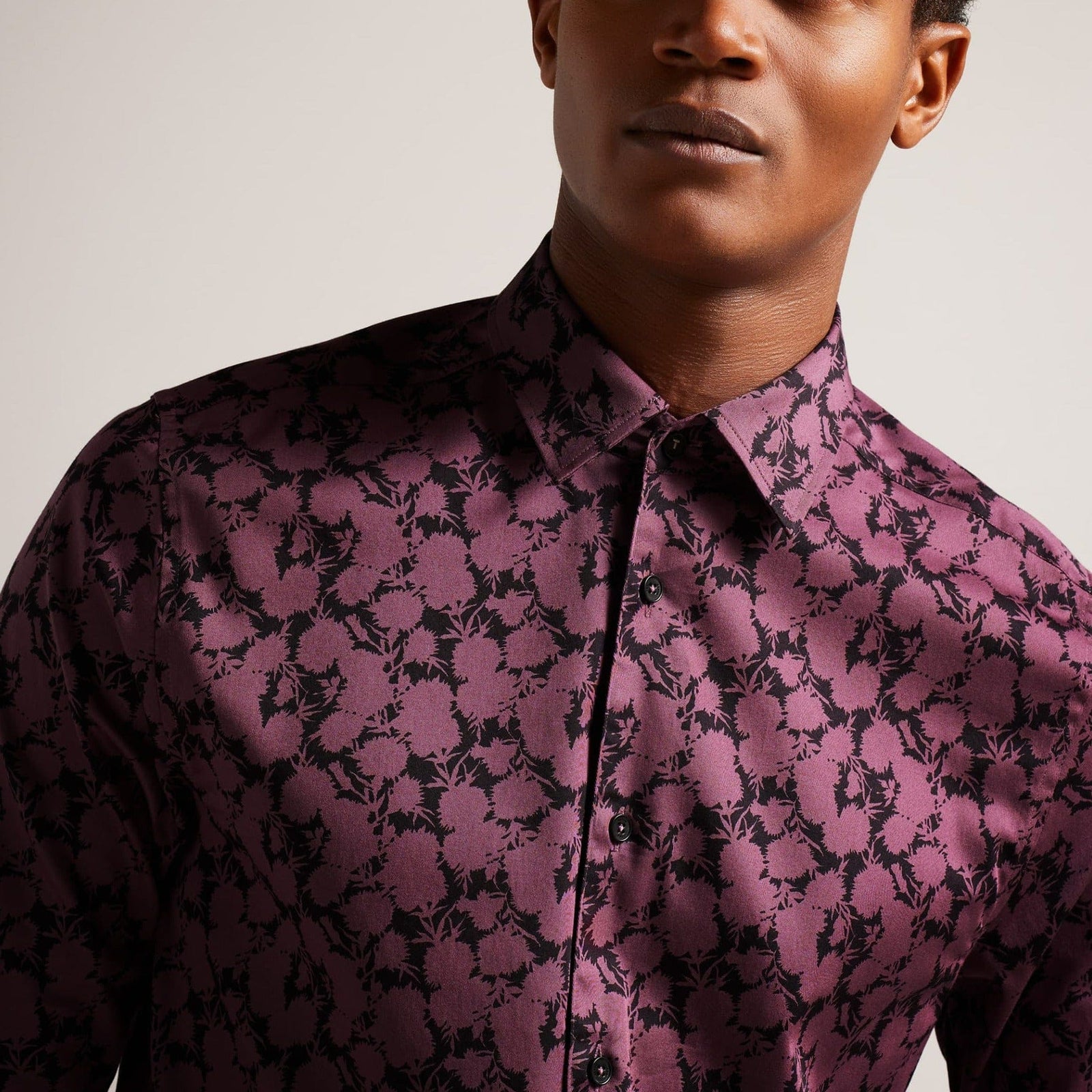 Ted Baker Comlee Printed Shirt Maroon