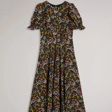 Ted Baker Dabney Floral Tea Dress With Puff Sleeve