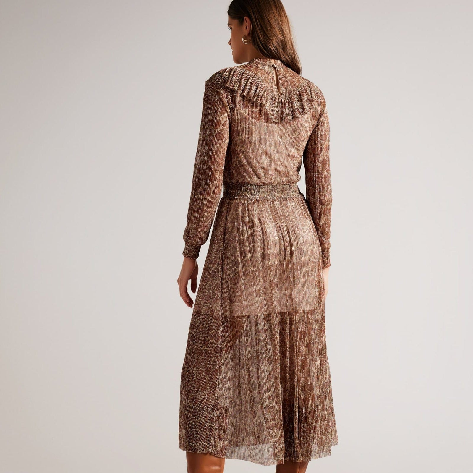 Ted Baker Debbix Long Sleeve Midi Dress With Frill Ted Baker Debbix Long Sleeve Midi Dress With Frill