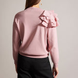Ted Baker Debroh Easy Fit Ruffled Jumper in Pink