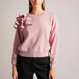 Ted Baker Debroh Easy Fit Ruffled Jumper in Pink