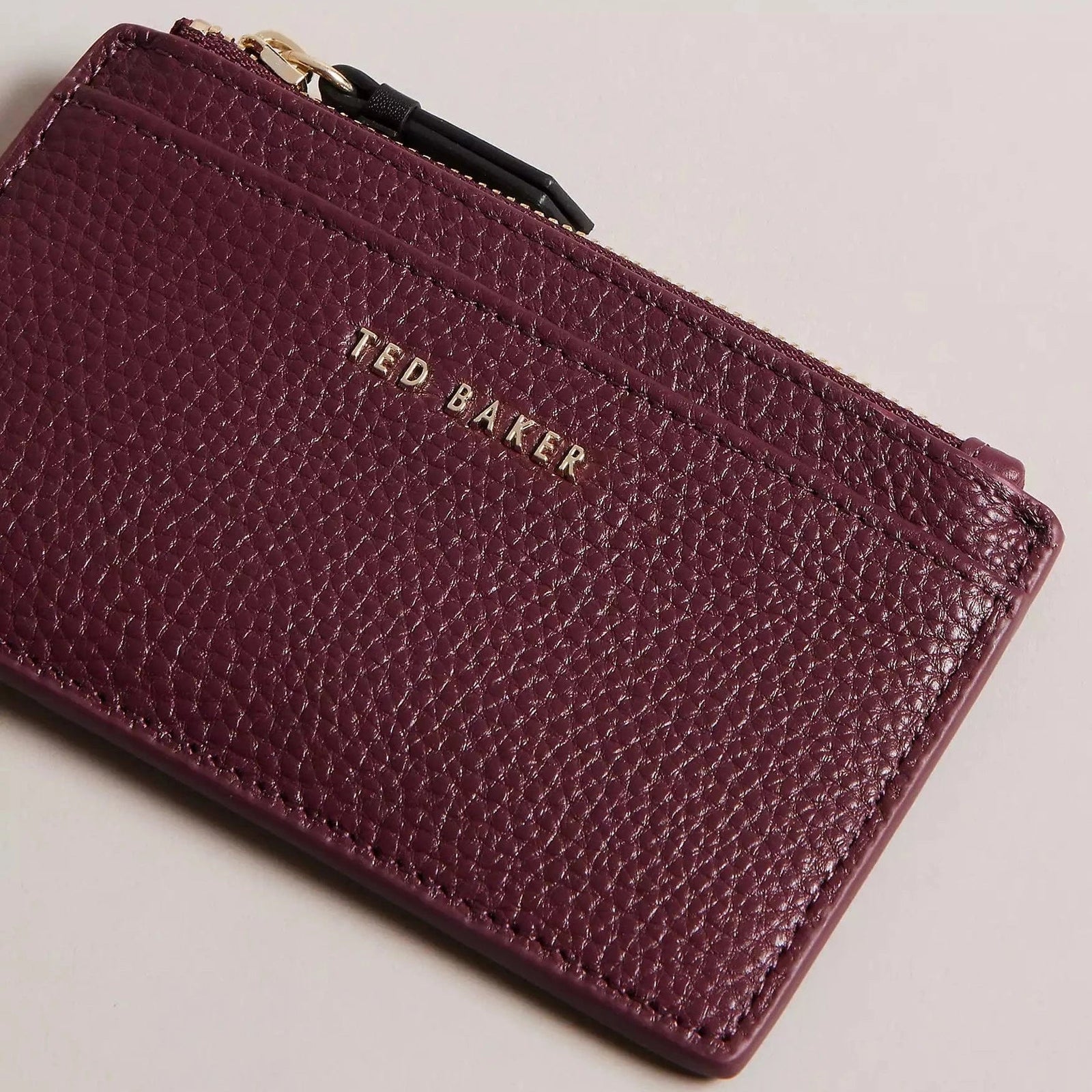 Ted Baker Delfie Webbing Zip Card Holder in Dark Purple