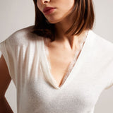 Ted Baker Effiy V-Neck Vest With Lace Neckline in White