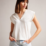 Ted Baker Effiy V-Neck Vest With Lace Neckline in White