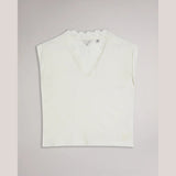Ted Baker Effiy V-Neck Vest With Lace Neckline in White