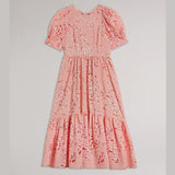 Ted Baker Esthher Puff Sleeve Tiered Midi Dress