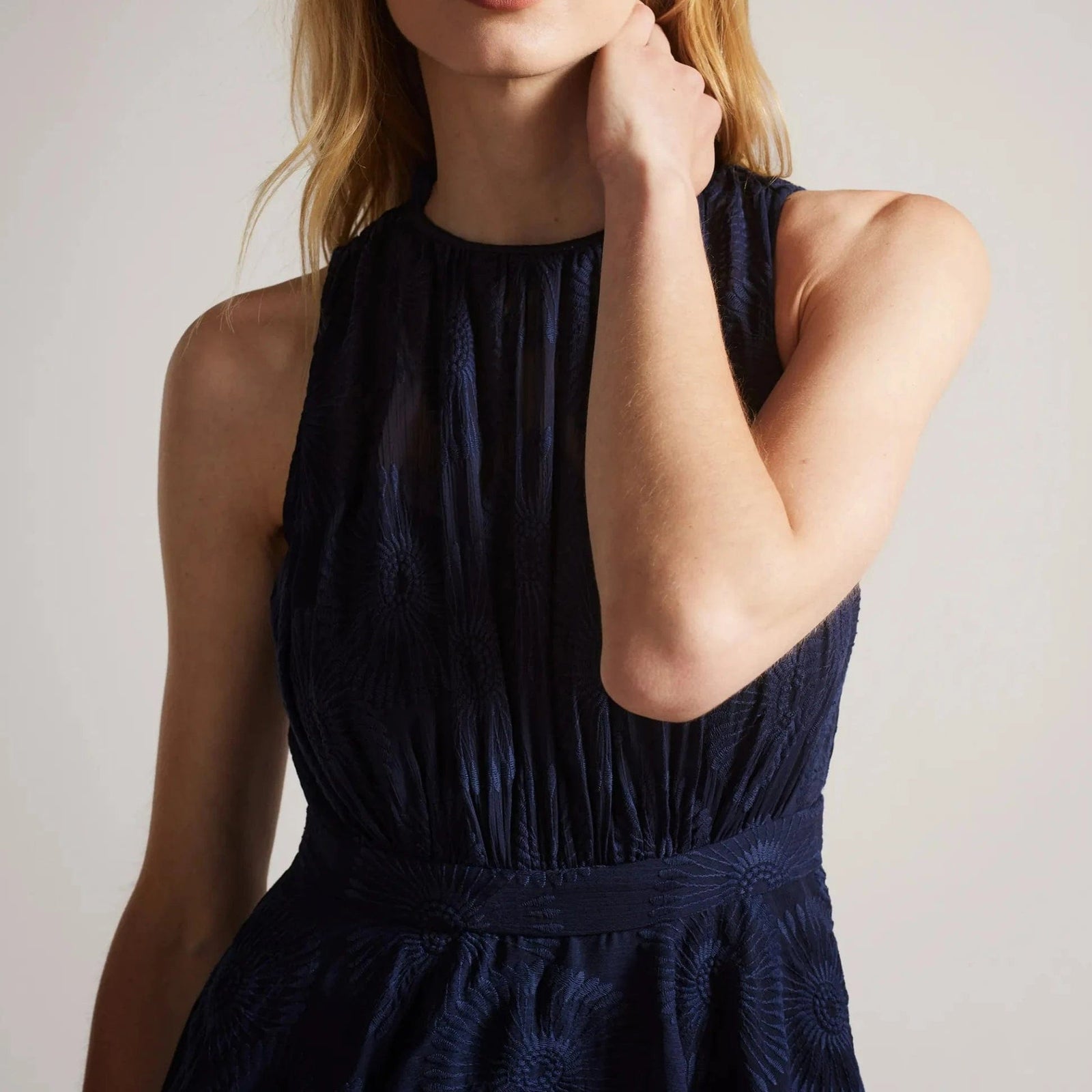Ted Baker Floryah Embroidered Midi Dress With Tiered Skirt