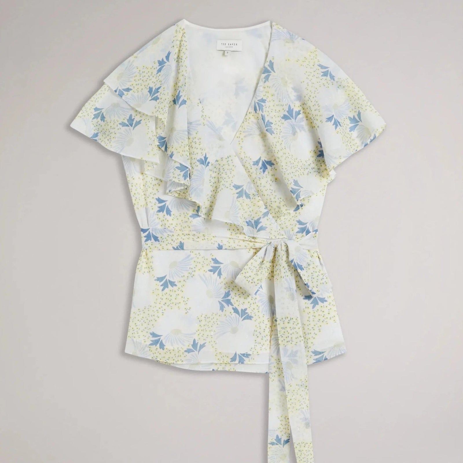 テッドベーカー Ted Baker Gemmiaa Wrap Top with Ruffle Sleeves レディース シャツ トップス Sky B ted-baker-ted-baker-gemmiaa-
