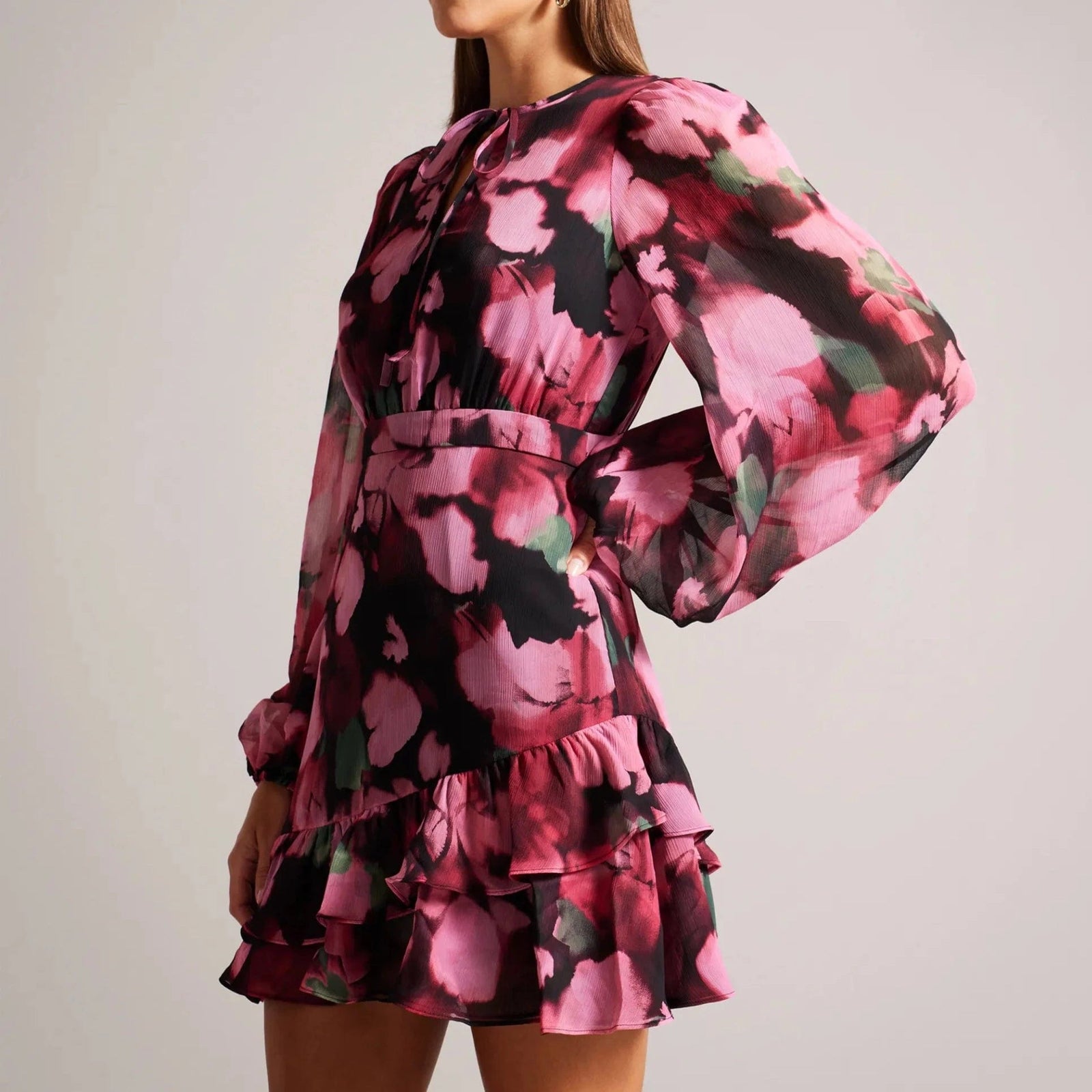 Ted Baker Grayda Petal Print A-Line Mini Dress