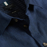 Ted Baker Iio Relaxed Fit Linen Blend Shirt in Dark Blue