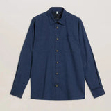 Ted Baker Iio Relaxed Fit Linen Blend Shirt in Dark Blue