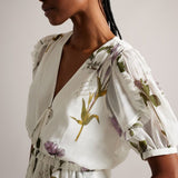 Ted Baker Jaliyaa V Neck Peplum Waist Mini Dress