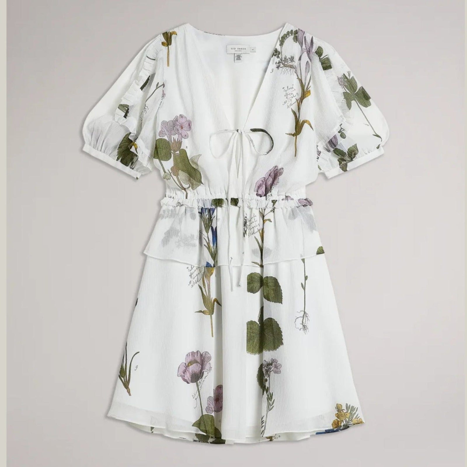 Ted Baker Jaliyaa V Neck Peplum Waist Mini Dress