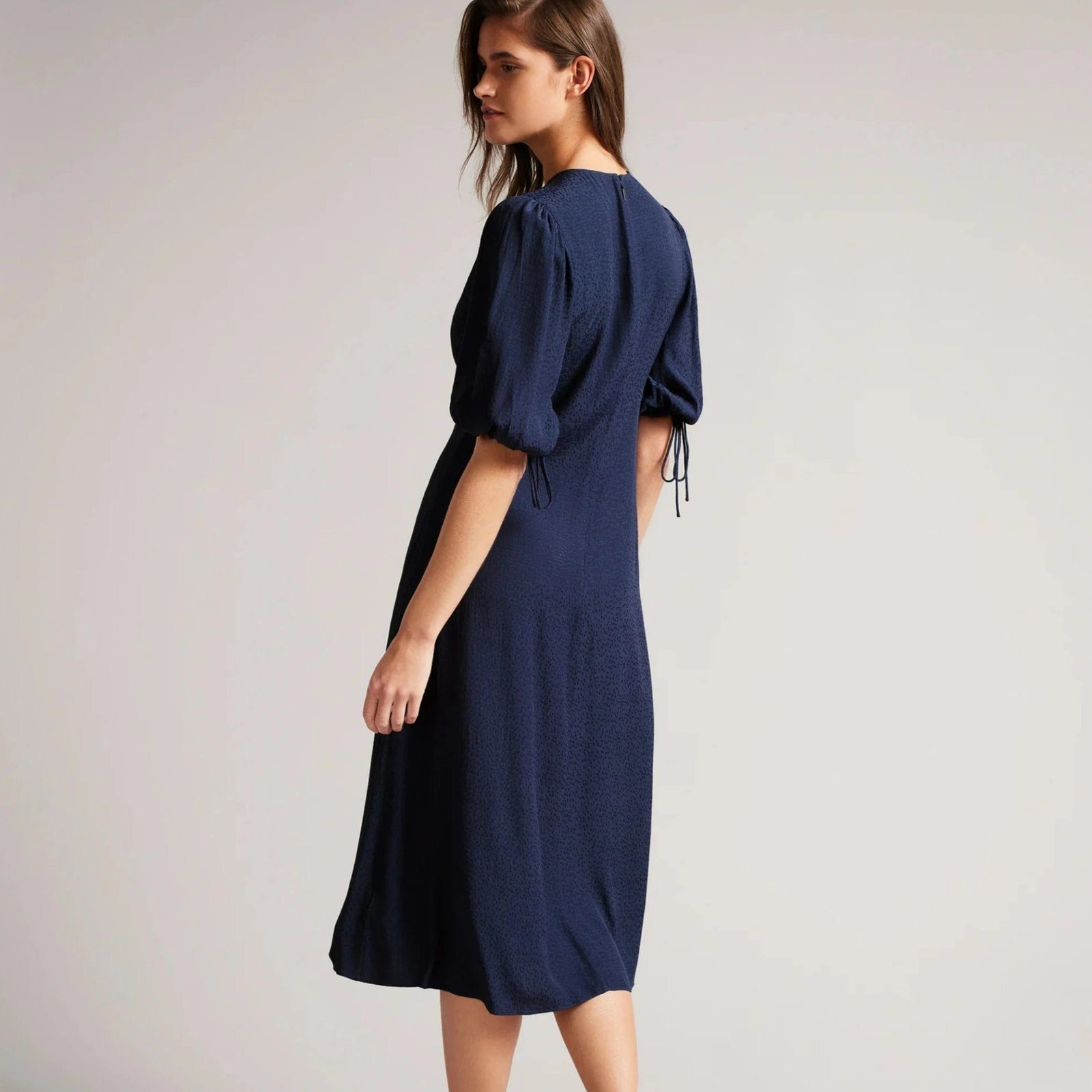 ted baker navy midi dress Ted Baker Jillia Asymmetric Tie Midi Dress Navy