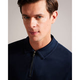 Ted Baker Karpol Long Sleeve Modal Polo Shirt in Navy