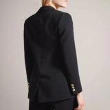 Ted Baker Llayla Double Breasted Jacket With Embossed Buttons in Black