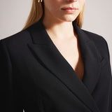 Ted Baker Llayla Double Breasted Jacket With Embossed Buttons in Black