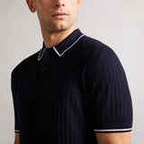 Ted Baker Mahana Design Short Sleeve Polo Navy