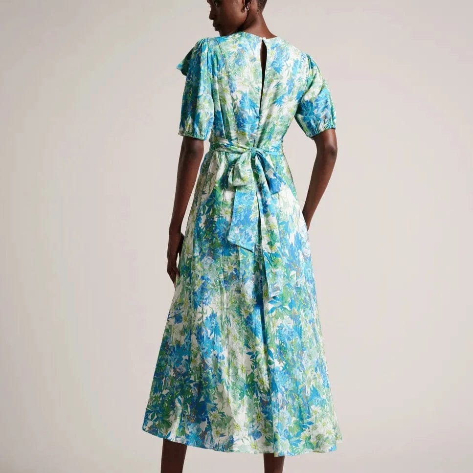 Ted Baker Nicciey Floral Puff Sleeve Midaxi Dress