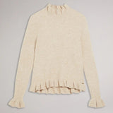 Ted Baker Pipalee Frill Detail Jumper in Camel