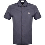 Ted Baker Poplin Short Sleeved Shirt In Navy