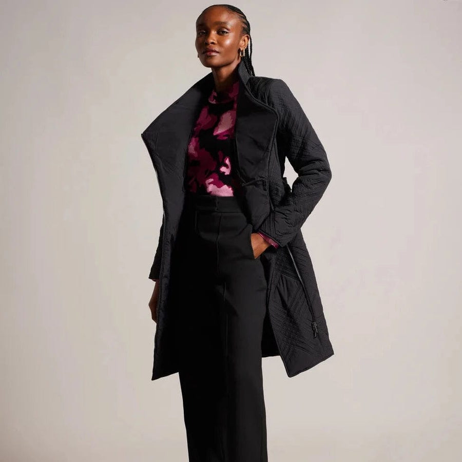 Ted Baker Rosemae Midi Quilted Wrap Coat With High Collar