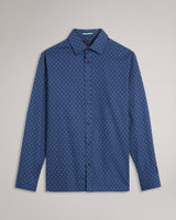 Ted Baker Sanlon Long Sleeve Diamond Print Shirt Navy