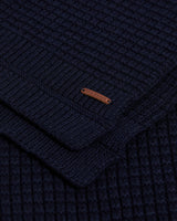 Ted Baker Sewsew Plain Ribbed Scarf in Navy