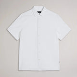 Ted Baker Stansho Short Sleeve Seersucker Shirt in White