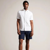 Ted Baker Stansho Short Sleeve Seersucker Shirt in White
