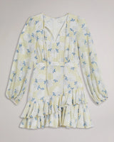 Ted Baker Suziiee Waisted Mini Dress With Asymmetric Ruffles