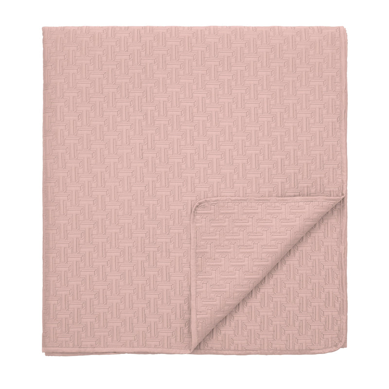Ted Baker T Quilted Throw Soft Pink
