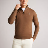Ted Baker Tooting Half Zip Knitwear Tan