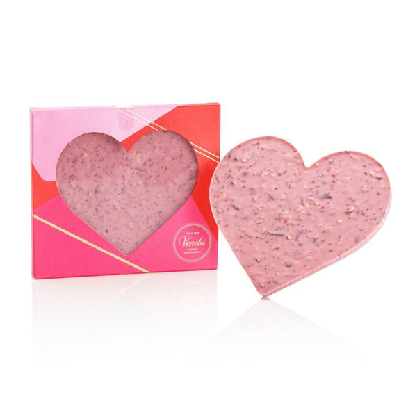 Venchi Buono White Choc Rose Raspberry & Almonds Heart