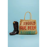 The Jacksons I Should Have Been a Cowboy Large Tote In Mustard Multi