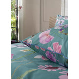 The Lyndon Company Botanical Flower Duvet Set In Green Double