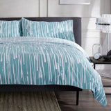The Lyndon Company Rain Printed Cotton Duvet Bedlinen Green