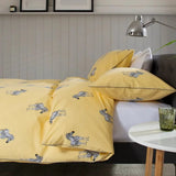 The Lyndon Company Zebra Printed Cotton Duvet Set Yellow
